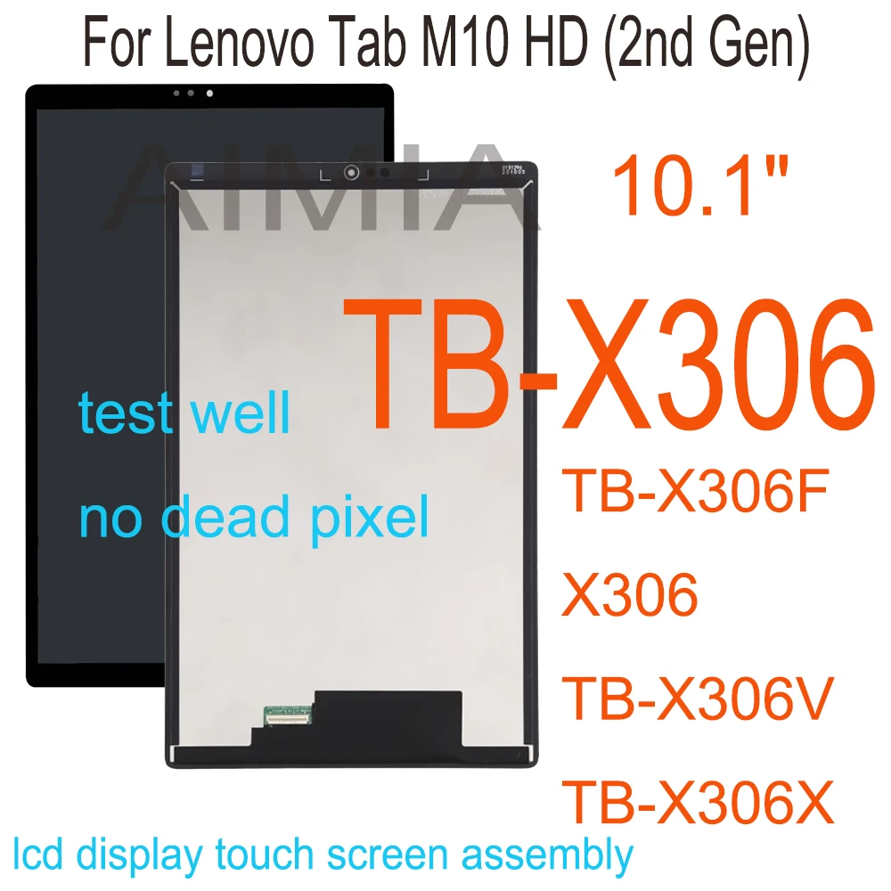 ใหม่10.1 "สำหรับ Lenovo Tab M10 HD 2nd Gen TB-X306F TB-X306X TB-X306V TB-X306 TB X306จอแสดงผล LCD หน้าจอสัมผัส digitizer Assembly