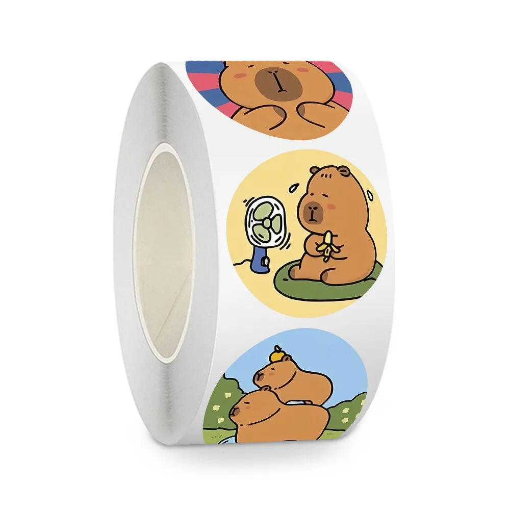 Capybara Design Roll Tape 500Pcs Per Roll Decorative Craft for Envelope Notebook Giajar Sticker Store