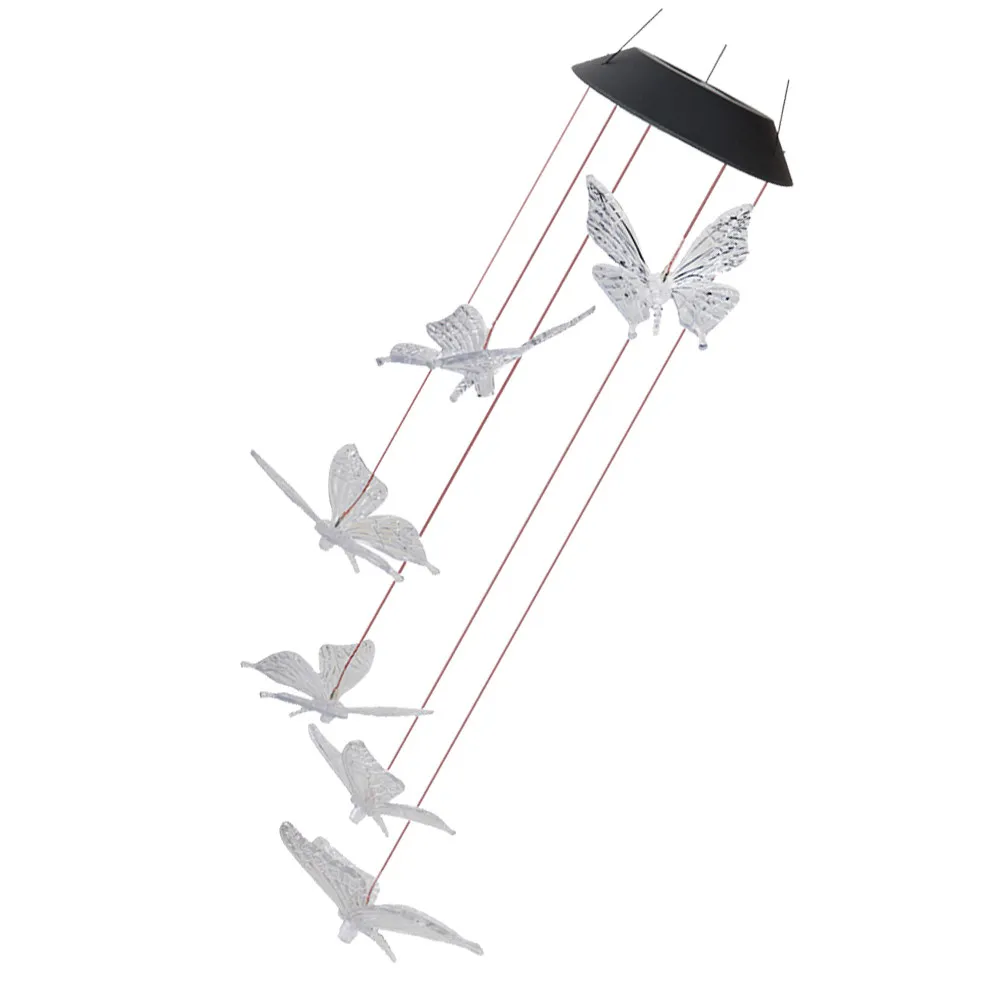 Solar Wind Chime Light with 6 Color Changing Leds Automatic Night Glow Built in Light Sensor for Garden Yard Porch Patio Roof