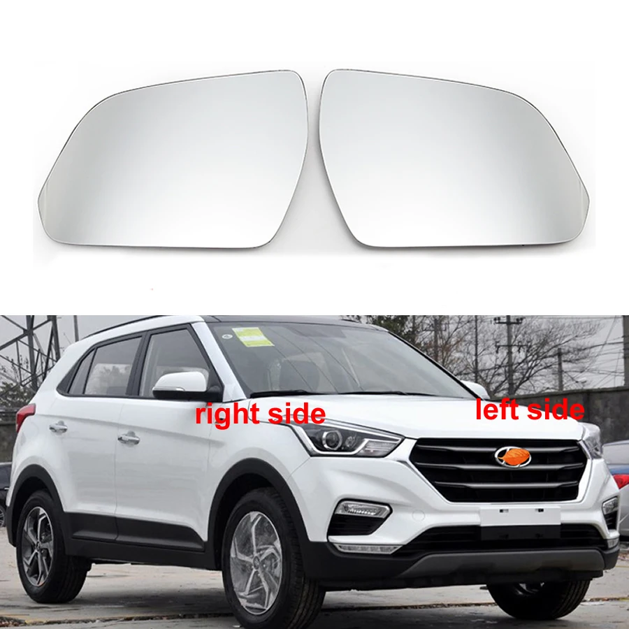 

For Hyundai IX25 2014 2015 2016 2017 2018 Door Wing Rear View Mirrors Lenses Outer Rearview Side Mirror White Glass Lens 1PCS