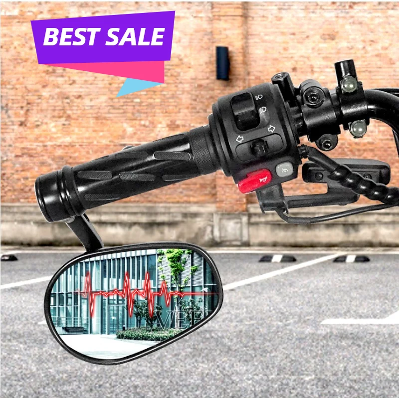 Motorcycle Rearview Mirrors Retro Cruiser Handlebar Side Mirror Accessory Pair Set Chrome