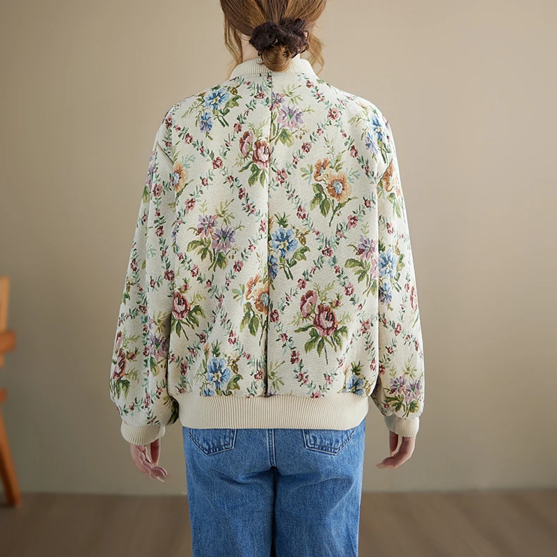 가을 겨울 야구 재킷 자수 유화 디자인 여성용 아우터웨어