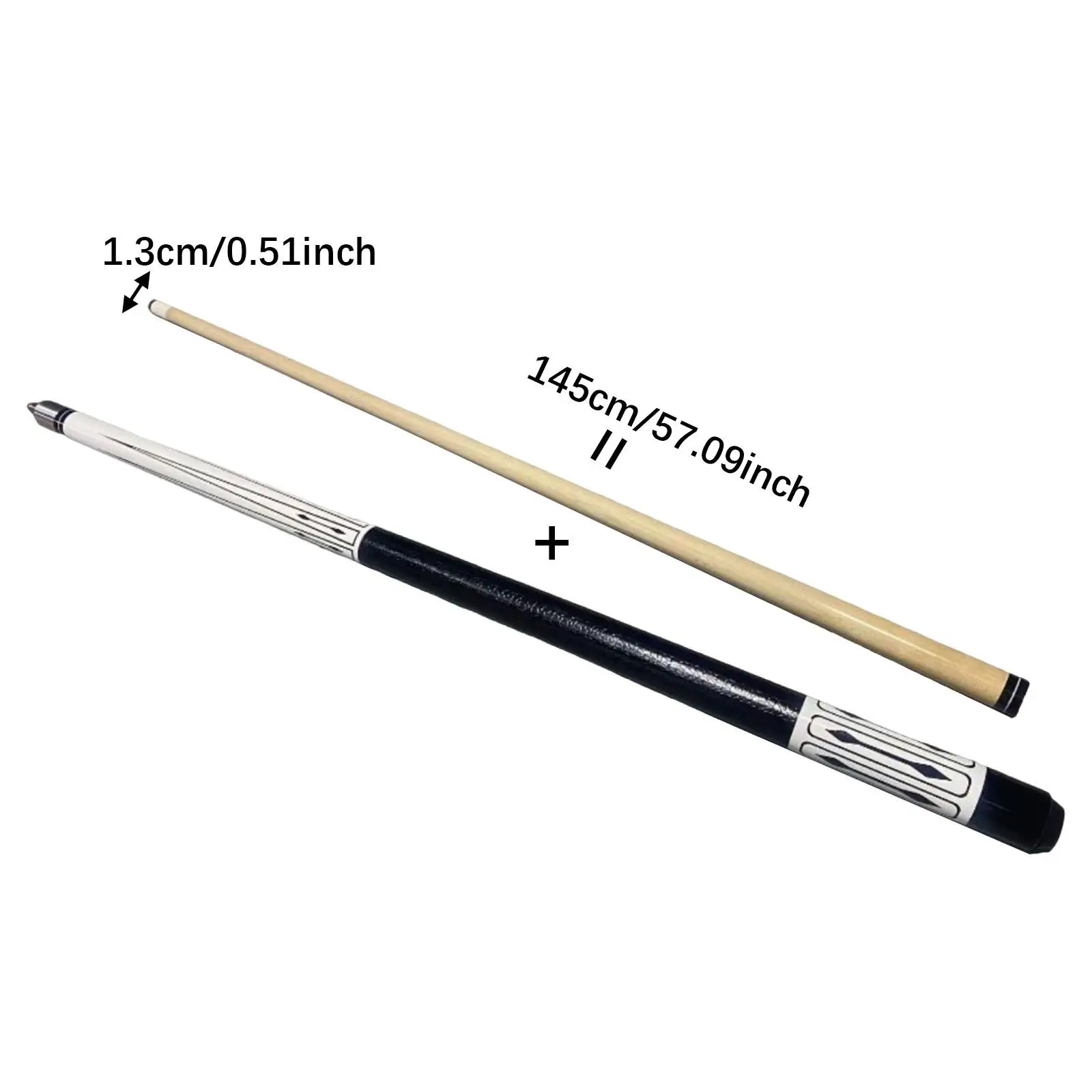 عصا حمام السباحة من الفولاذ المقاوم للصدأ مكونة من قسمين مجزأة 1/2 خشبية مقسمة 57 بوصة