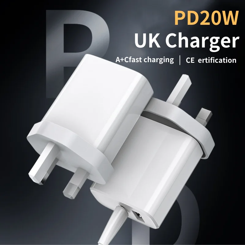 PD20W British Standard Fast Charging Adapter Typec Mobile Phone Charger European American Australia UK USB Charging