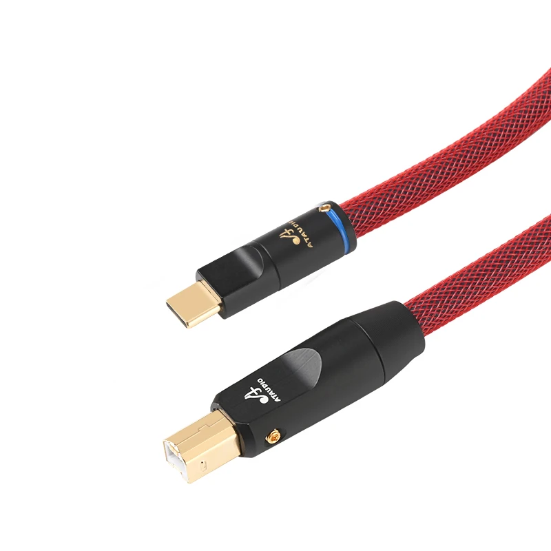 ATAUDIO HiFi USB Audio Kabel Hi-end Reinem Silber USB A zu B DAC Decoder Verstärker Audio Signal Linie Typ C zu B Sound Auto Kabel 3