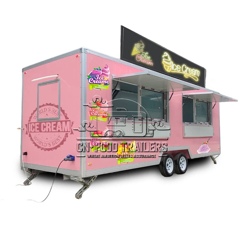 

CN Food Trailer New Mobile Food Truck for Wedding Catering Fully Equipped with Coffee Bar and Ice Cream Station Custom Trailer