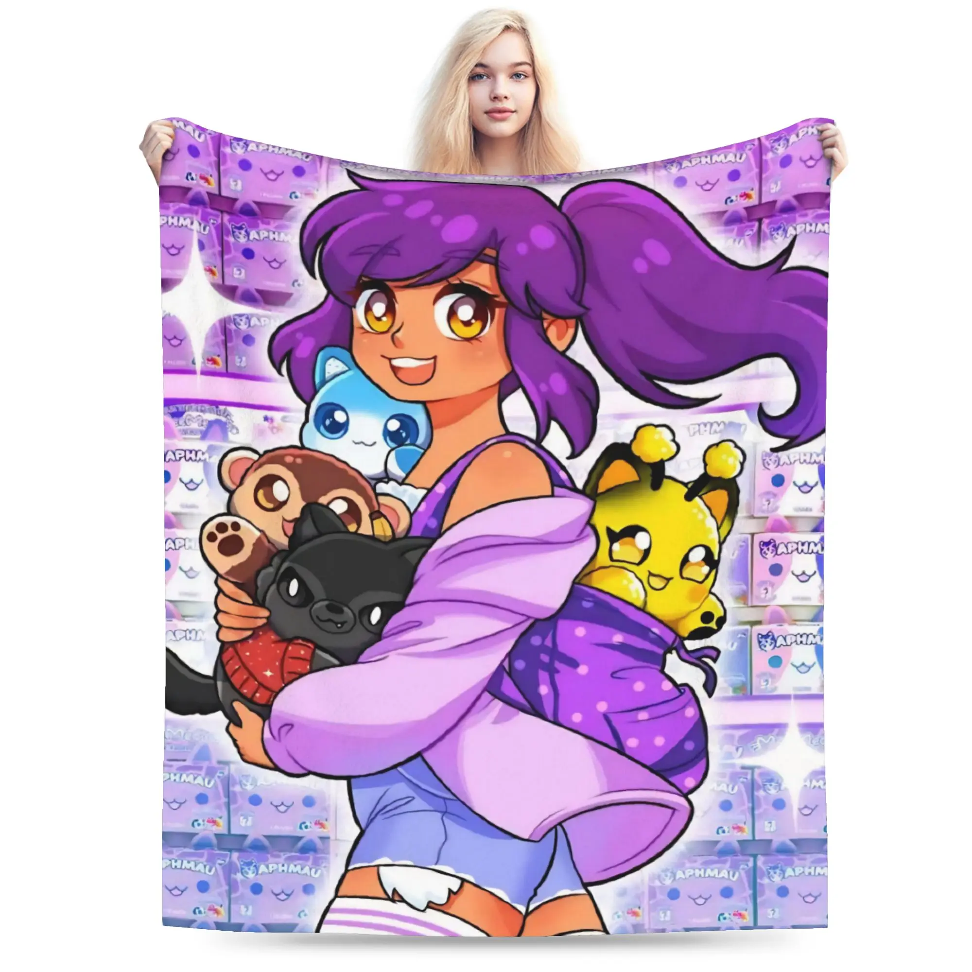 A-Aphmau Cartoon Merch Blanket Ultra Soft  Throw Blankets for Living Room 50x60 Inches Multiple Sizes Bedding Throws