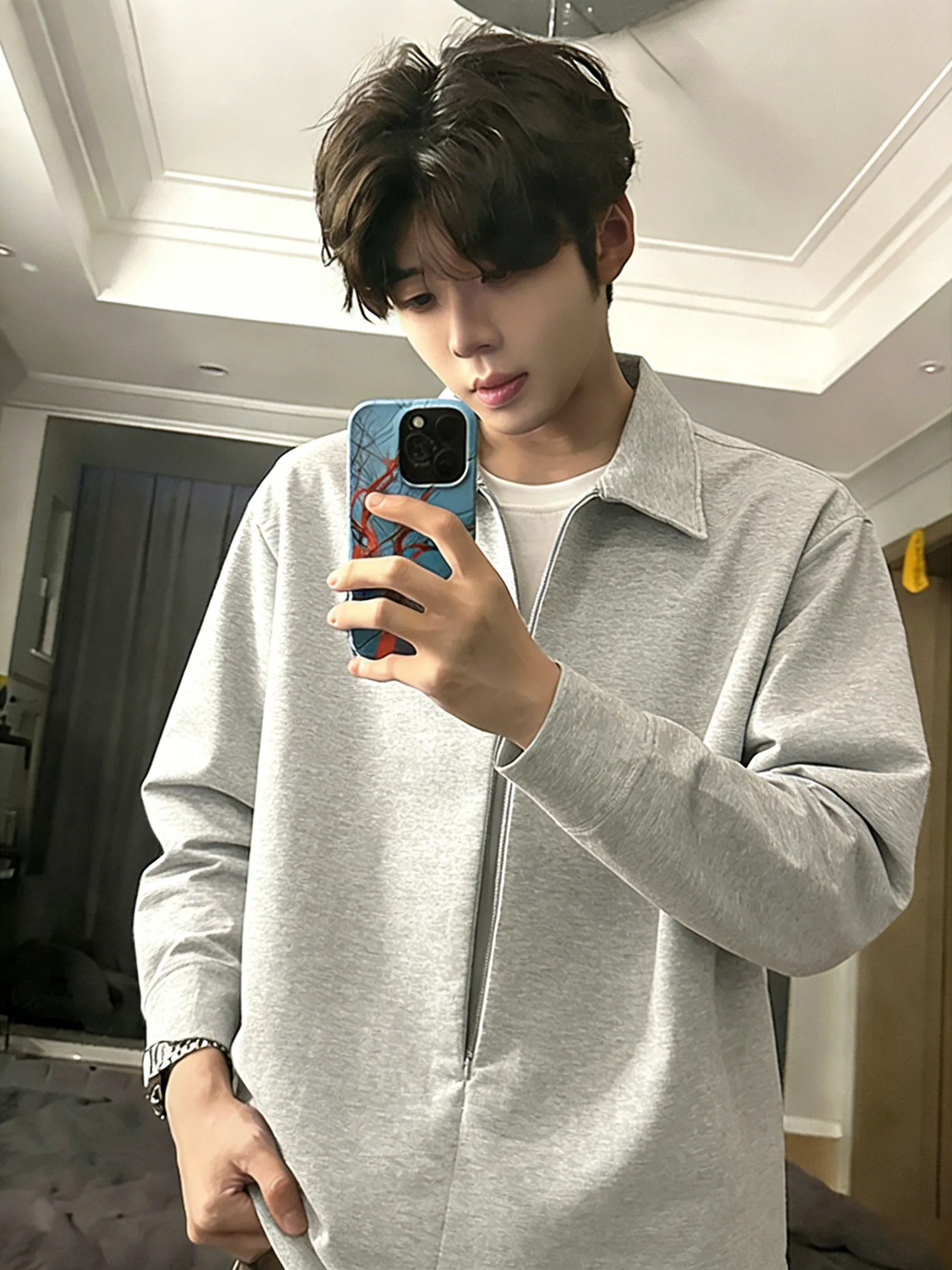 

Мужская толстовка на молнии в американском стиле, повседневная, с длинным рукавом, с воротником, весенний дизайн, верхняя одежда для отдыха и спорта, дышащая, молодежная