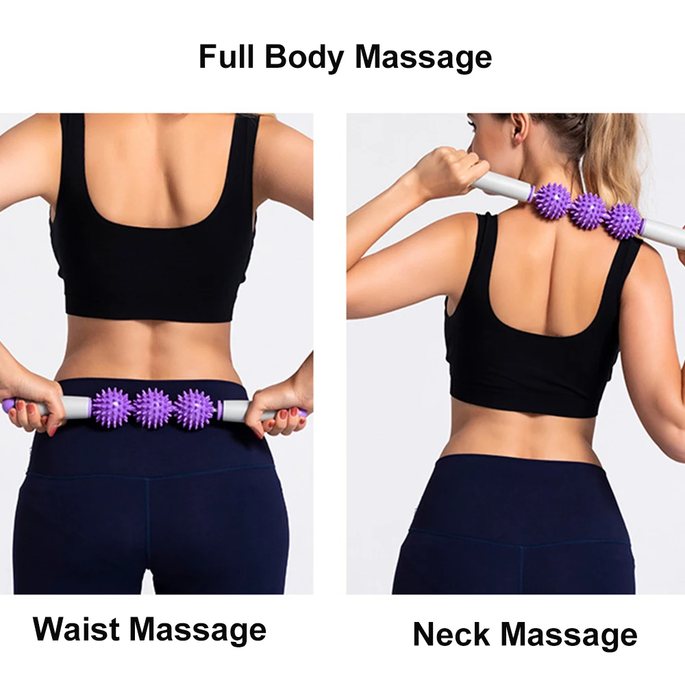 Fitness Pilates Foam Roller Blocks Suit Yoga Column Spiky Massage Ball Muscle Relax Roller Stick Arm Leg Neck Back Training Set