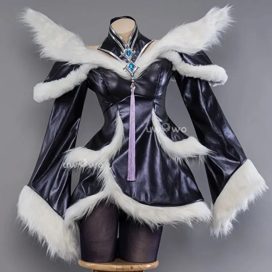 CosplayGame Ahri Cosplay League Midnight Ahri Foxx Strój Cosplay Sukienka Anime Nowy Dziewięcioogoniasty Pełny Zestaw Halloween Dla Kobiet i Mężczyzn