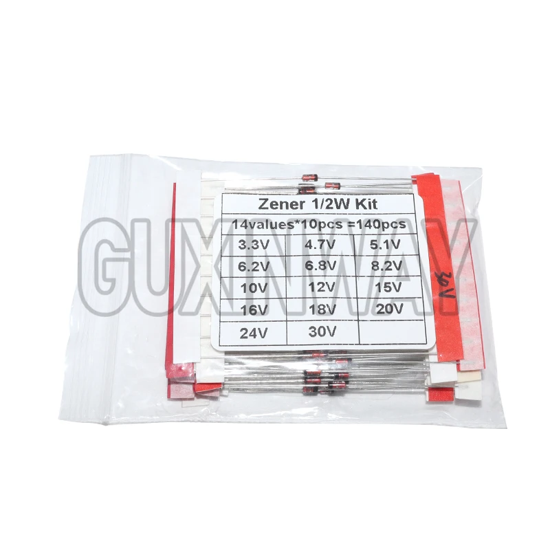 140PCS 1/2W 0.5W 3.3-30V 14values*10pcs=140pcs electronic diy kit