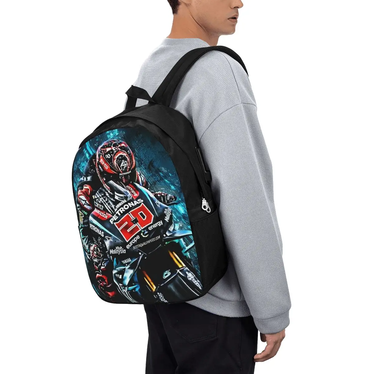 

Fabio Quartararo French Motorcycle Racer Backpack Travel Notebook Bag Computer College Student School Bag Laptop Shoulder Bags