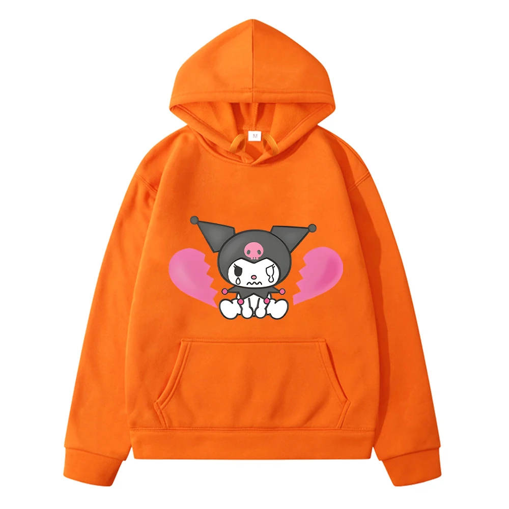 Sanrio print Kawaii hoodie Fleece sweatshirt  boys pullover y2k sudadera Kulomi anime hoodie Cartoon Jacket kids clothes girls