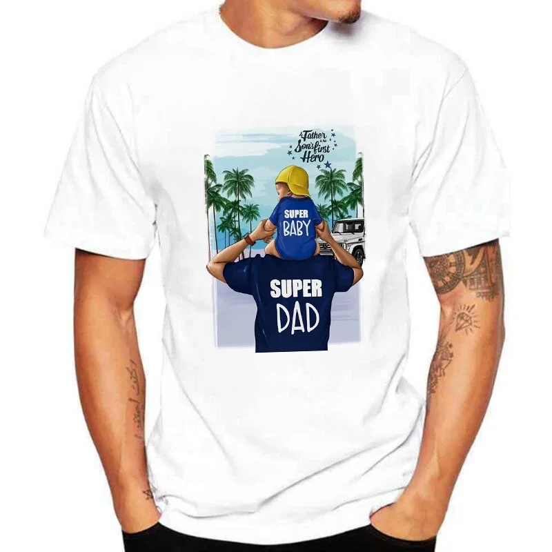 Super Papa T-shirt Dads Funny T Shirt Best Dad Ever Tshirt Mens Hipster Slogan Tee Shirt Fathers Day Gift New Casual Top Male