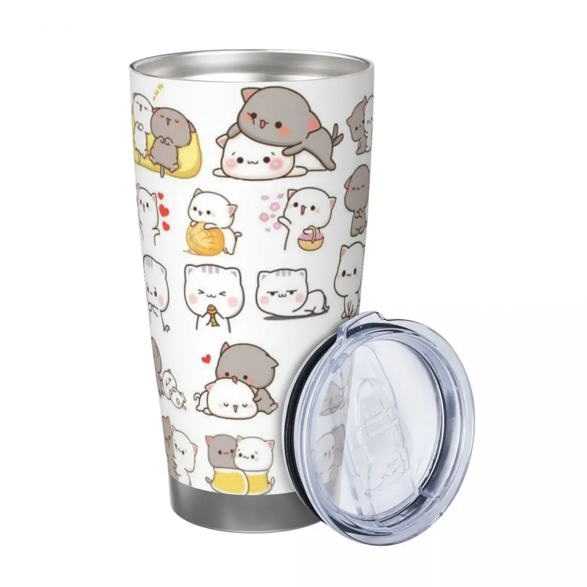 Cute Bear Panda Bubu Dudu 20oz Stainless Steel Car Mug Straw Thermal Iced Travel Cup Vacuum Insulated Coffee Hot Cup