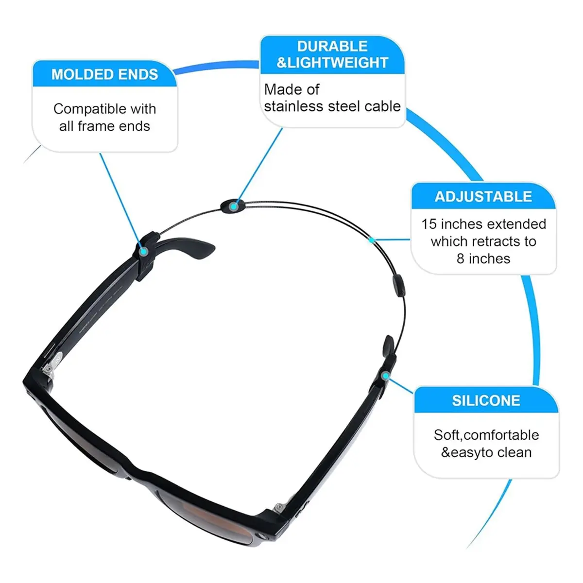 A49T 3Pcs Adjustable Eyeglass Strap for //Meta Gen 2 Accessories, Eyewear String Holder for Meta Smart Glasses
