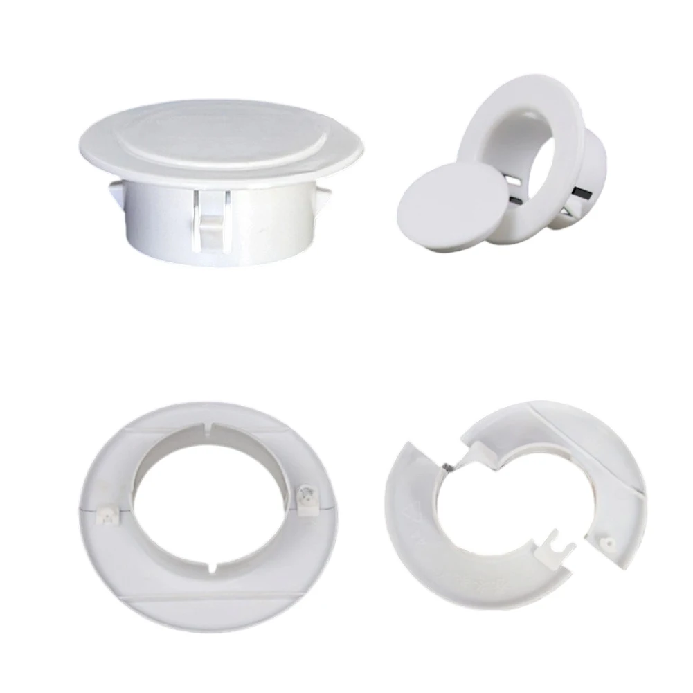 1pcs Air Conditioning Vent Cover With Round Mesh Plastic Wall Hole Cap Cover Protective Barrier Pipe Sealing Sleeves Wall Decor