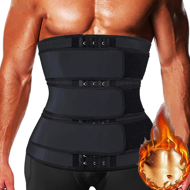 Waist Trainer Corset for Men Workout Sauna Sweat Belly Trimmer Belt Sports Compression Body Shaper Girdle Fitness Weight Loss