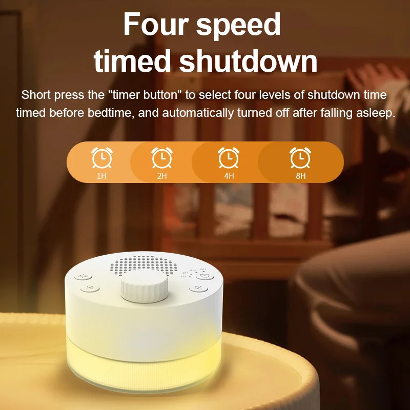 White Noise Machine with Warm Light 24 Natural Sounds Sleep Aid Deep Relaxation Soothing Sleep Aid Equipment