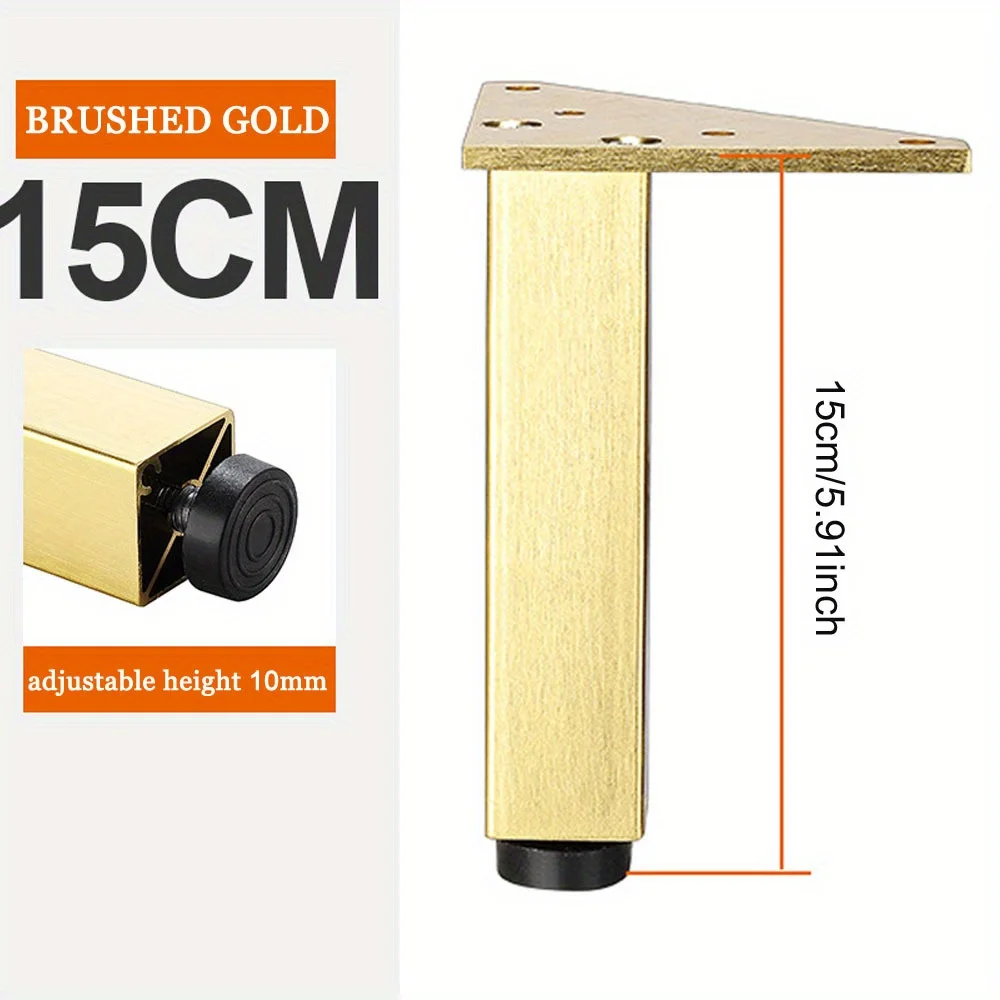 15CM Brushed Gold Modern for Homes Gold Coffee Chair Metal Iron Sofa Leg Furniture Legs