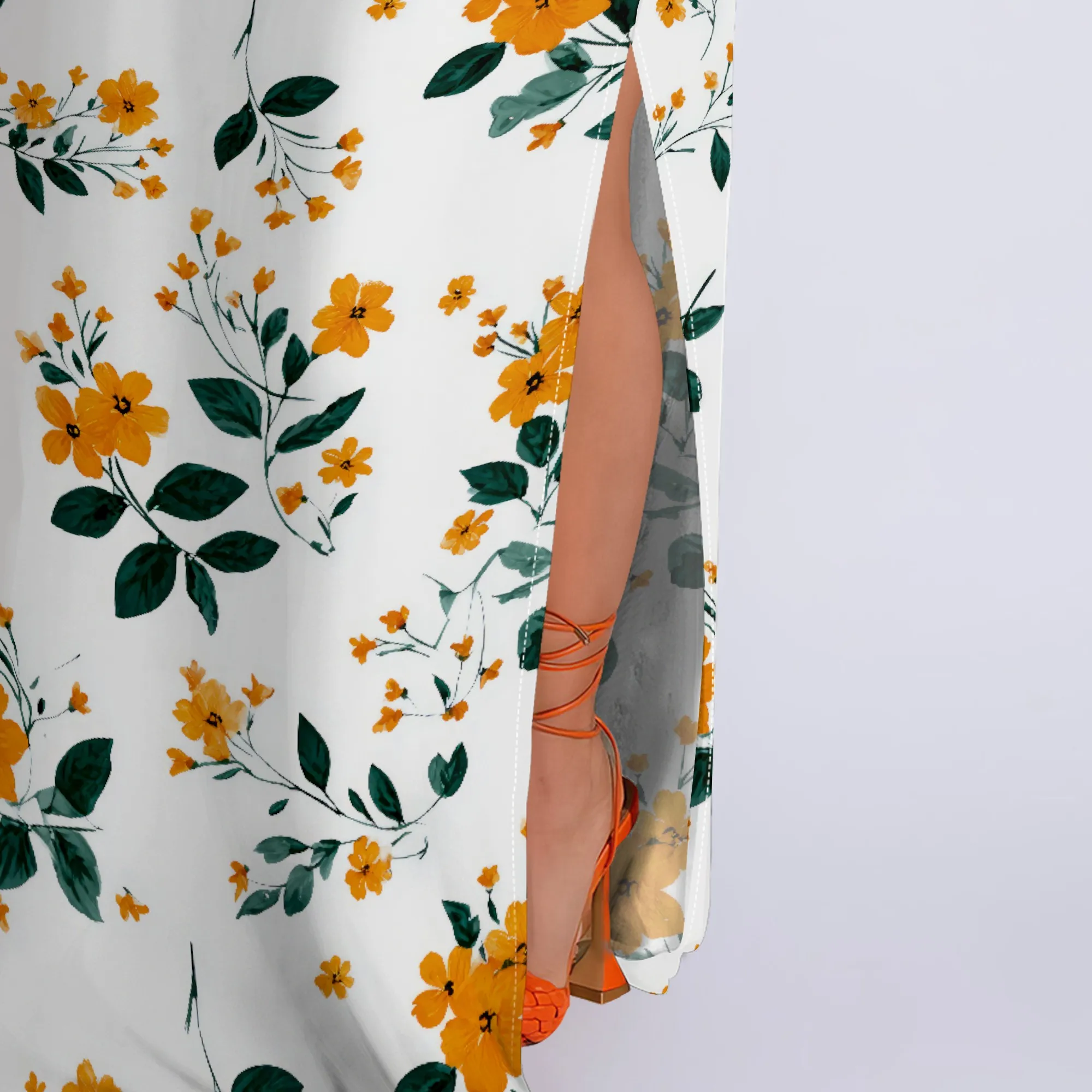 Women's Summer Maxi Bodycon Dresses Strapless Tube Top Slit Floral Printed Party Club Long Dress
