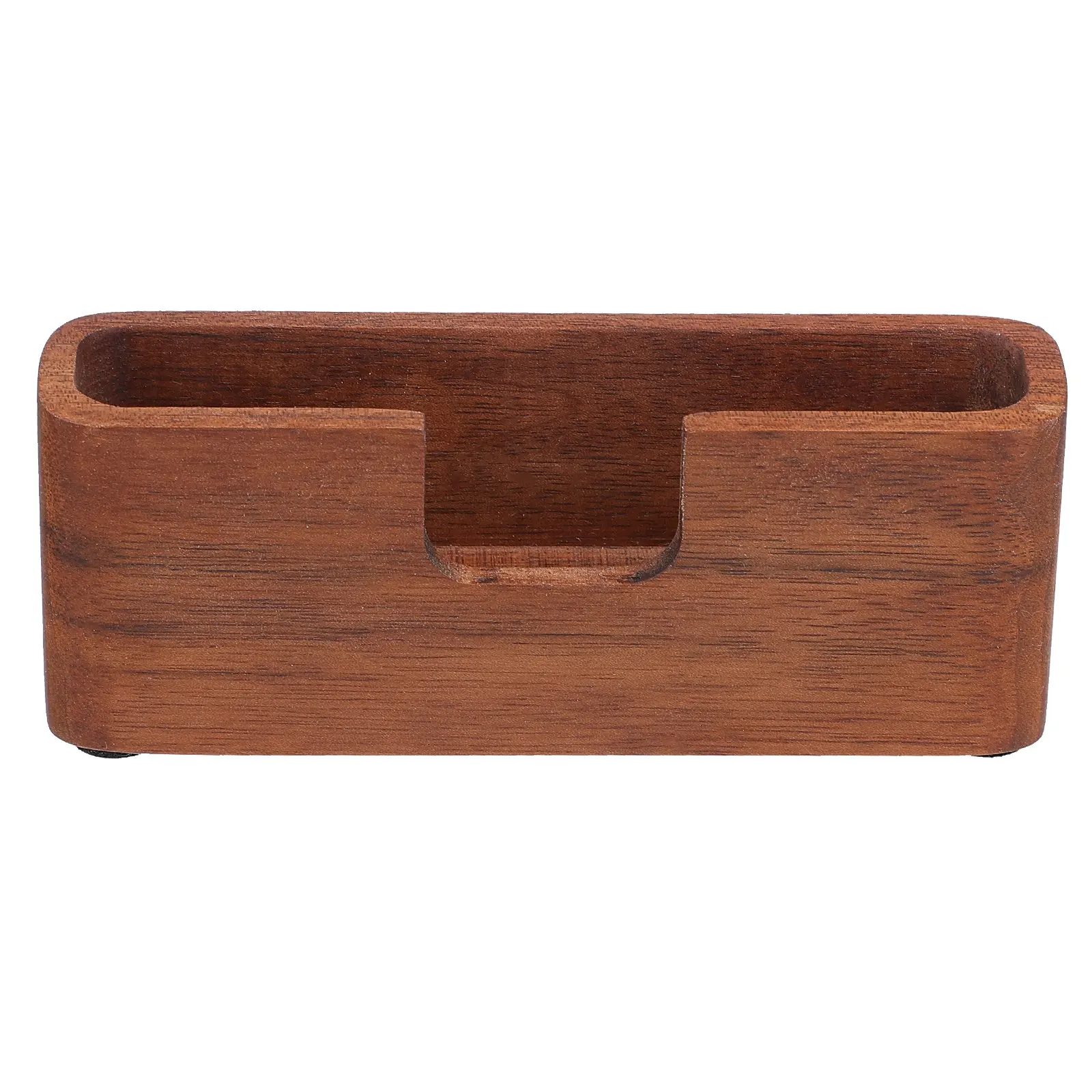 Wooden Business Card Box with Elegant Rounded Edges – Smooth Storage Container for Office or Coffee Meetings