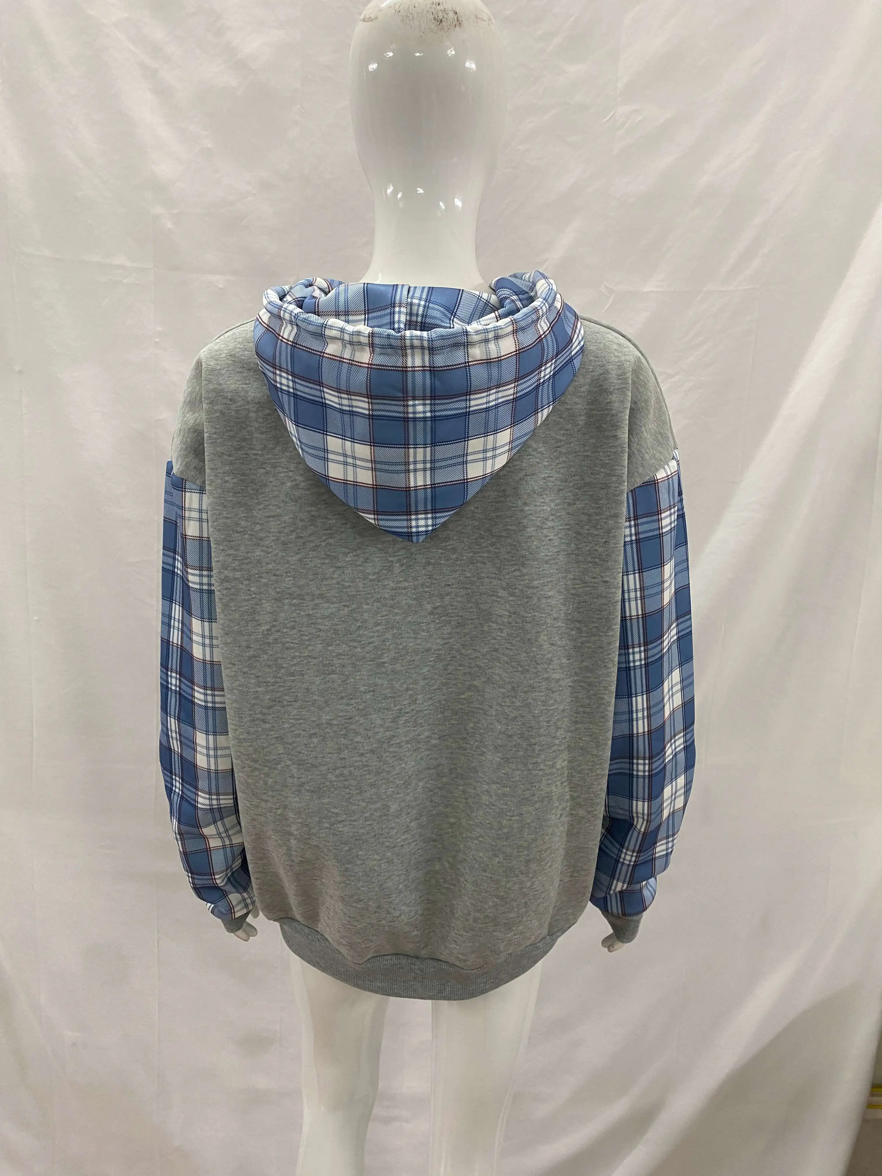 Inverno 2025 Nuova Splicing Fashion Grid Trendy Street Zipper Felpa con cappuccio da uomo e da donna Gothic Beautiful Y2k Abbigliamento Lulu Felpa con cappuccio