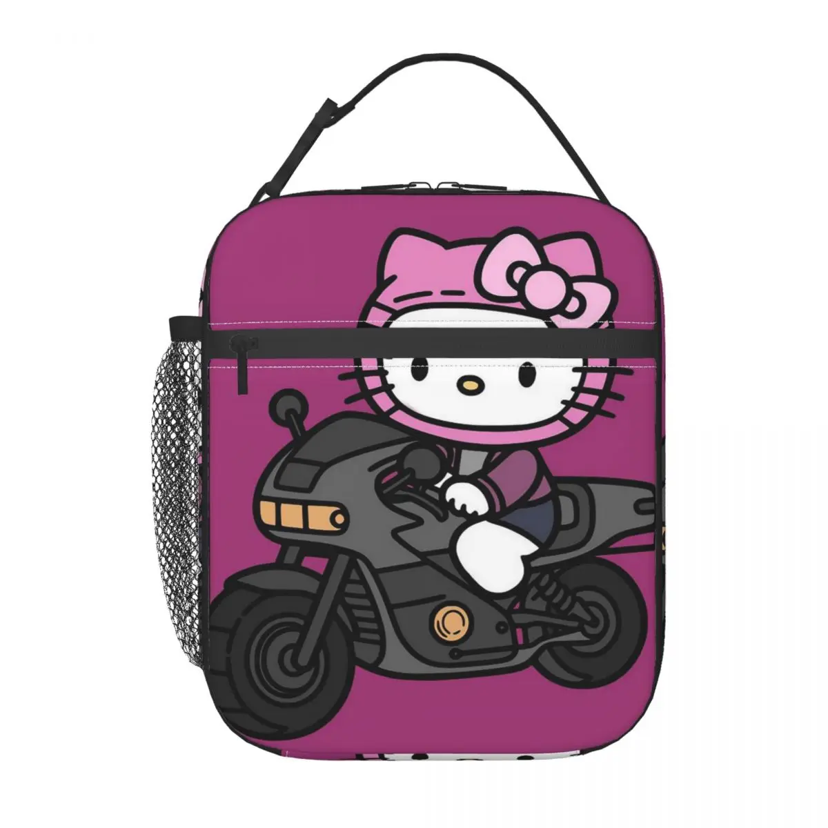 حقيبة غداء معزولة برسوم كرتونية لركوب الدراجات من Hello Kitty للنساء والأطفال، صناديق طعام محمولة، حقيبة غداء حرارية
