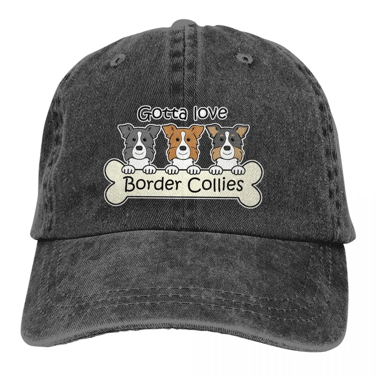 Pure Color Dad Hats Gotta Love Border Collies Women's Hat Sun Visor Baseball Caps Collie Dog Peaked Cap