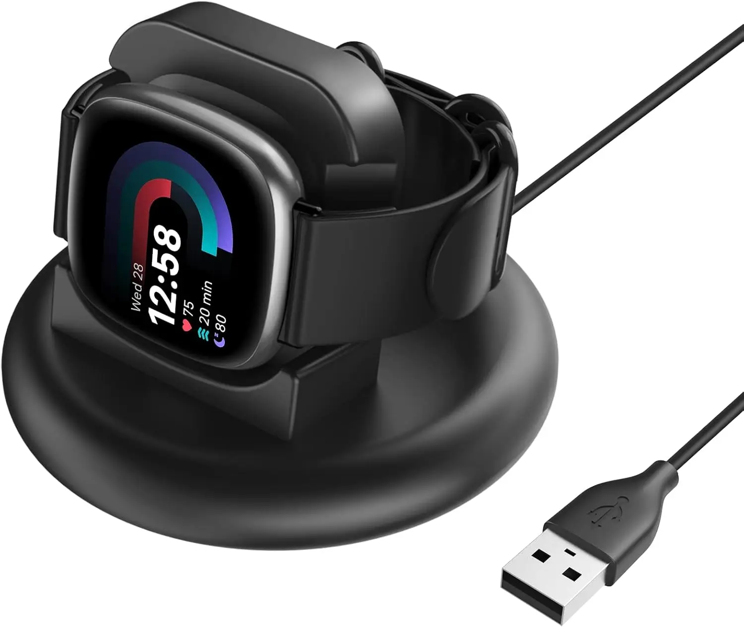 

Магнитная док-станция для зарядного устройства для умных часов для Fitbit Versa3/Versa 4/Sense/Sense 2, зарядный кабель, основание док-станции со шнуром USB типа C