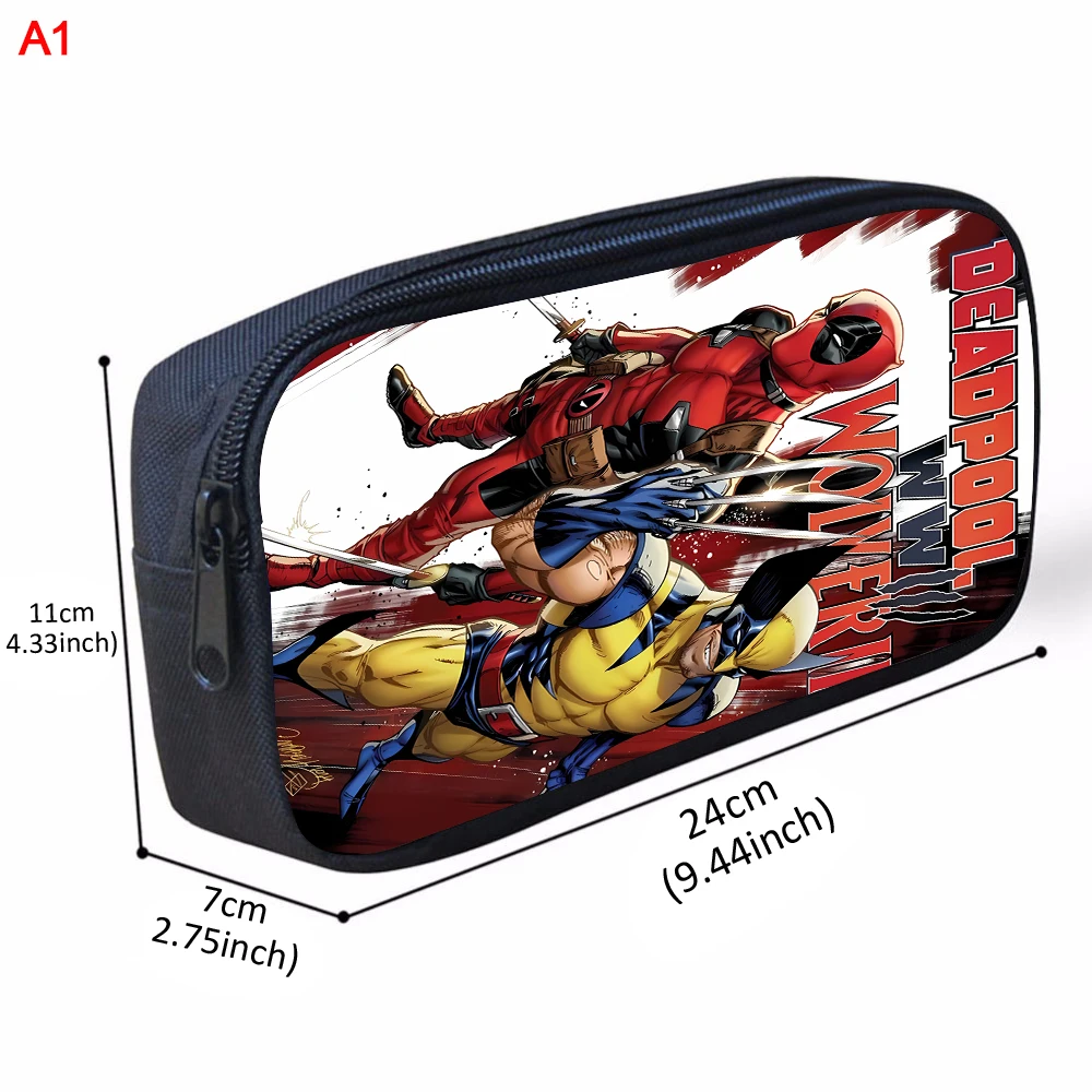 Astuccio per matite scolastico Deadpool Wolverine Cool Marvels Borse per matite da supereroe per ragazzi Forniture per studenti Astuccio per penne