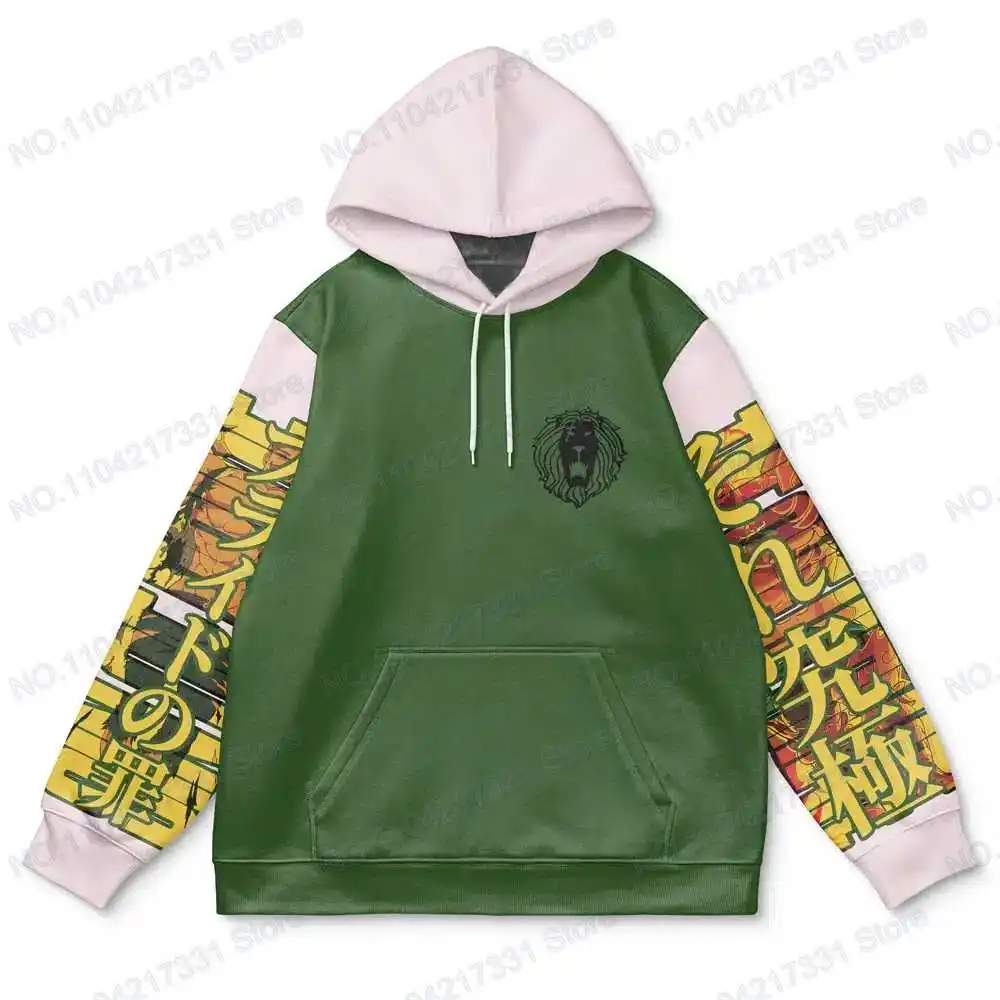 Tracksuit Seven Deadly Sins Hip Hop Fashion Streetwear Y2K Harajuku Pop Anime Print Hoodie Men's Punk Casual Colorful Sweatshirt