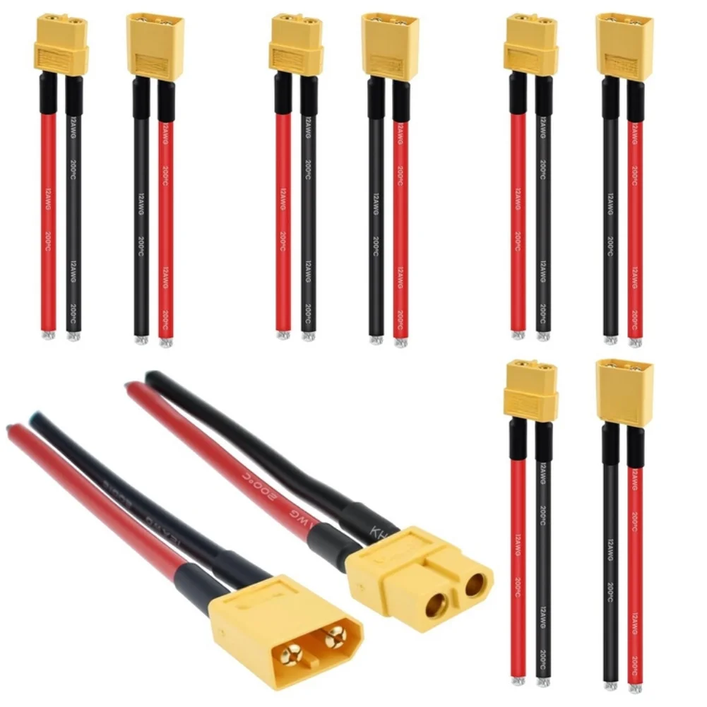 

10PCS For XT60 Connectors Female And Male Connector Cable 12AWG For RC For Lipo Battery Cable Accessories Easy To Install