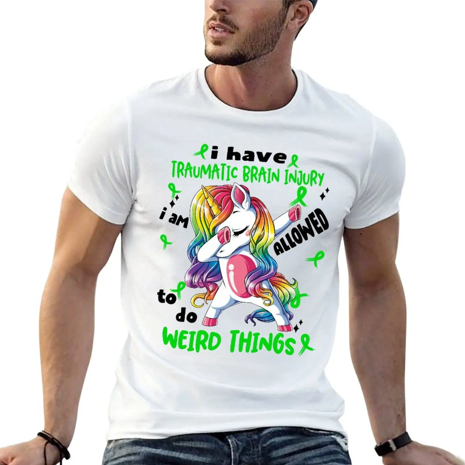 Traumatic Brain Injury Awareness Funny I have Traumatic Brain Injury i'm allowed to do Weird Things! T-Shirt
