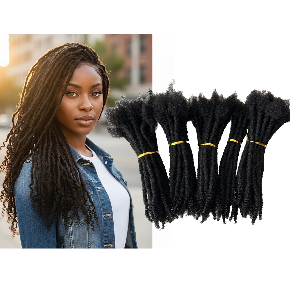 

Текстурированные локи с кудрявыми концами, супер-двойной объем, натуральные бразильские человеческие волосы, наборы для наращивания дредов, 60 прядей