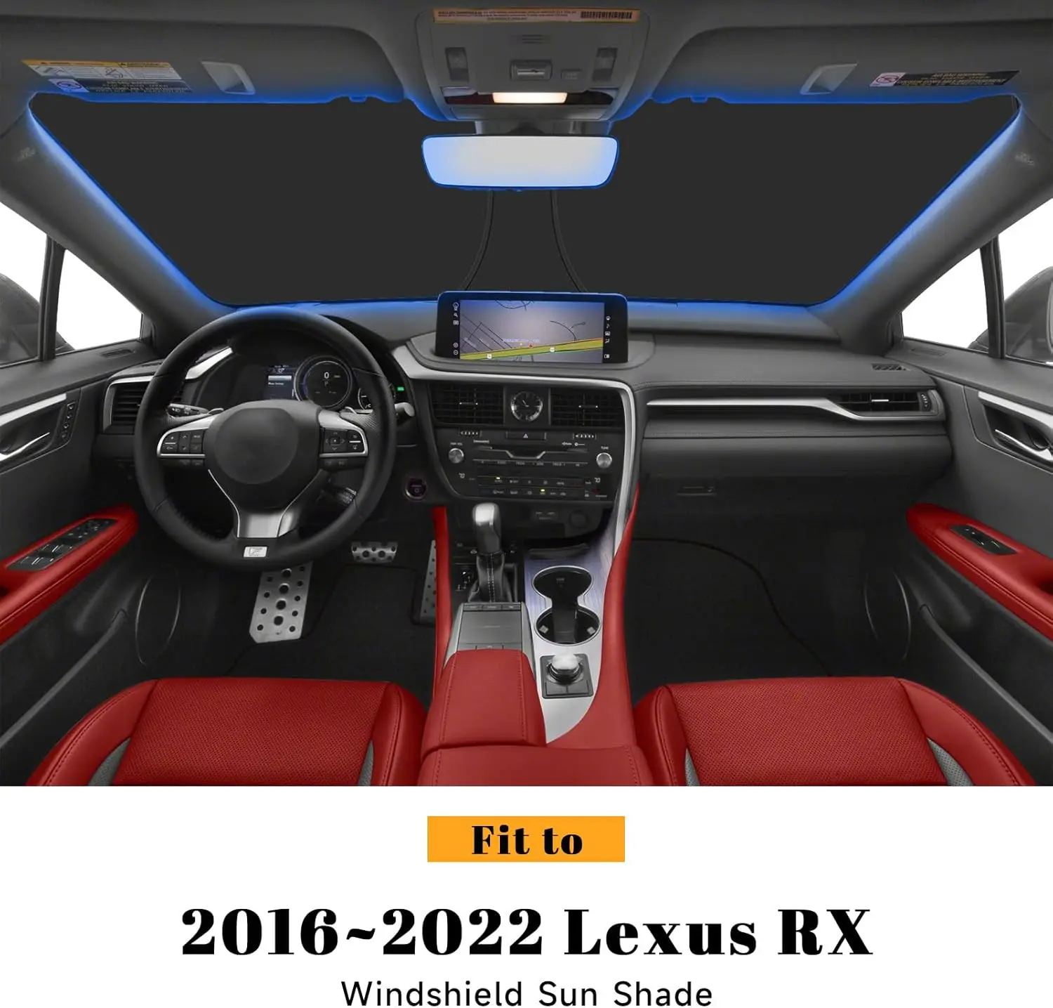 Car Windshield Sun Shade For Lexus 2016-2022 RX 350 450h Reflective Foldable Heat Insulation Sunshade for Ultimate Protection