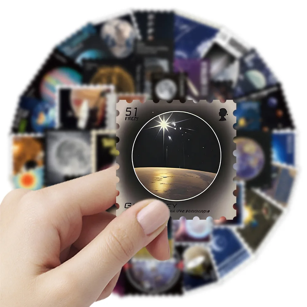 

10/30/55PCS Cartoon Cool Starry Sky Interstellar Stamp PET Personalized Creative Decorative Stickers DIY Scrapbook Skateboard