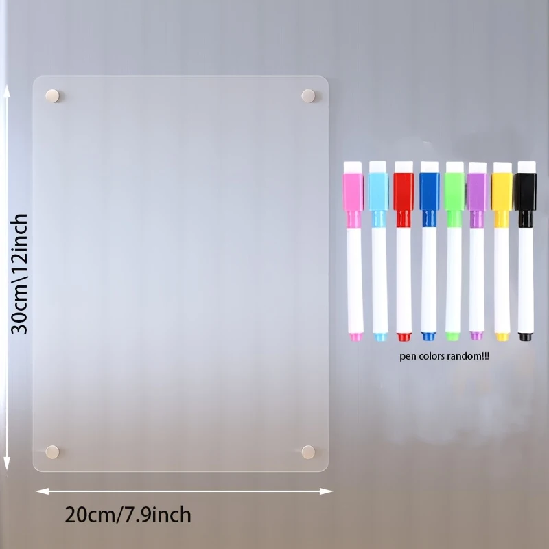 Acrylic Grocery List Magnet Pad for Fridge, Reusable to Do List for Refrigerator, Clear Notepad Note Planning Board