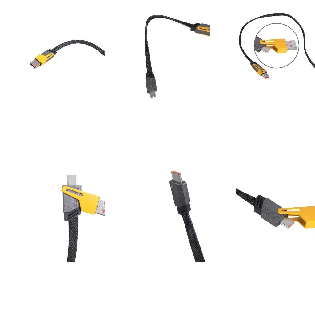 

R53C Fast Charging Power Cord Line 65W Type C + USB to Type C Data Cable Wire 2-in-1