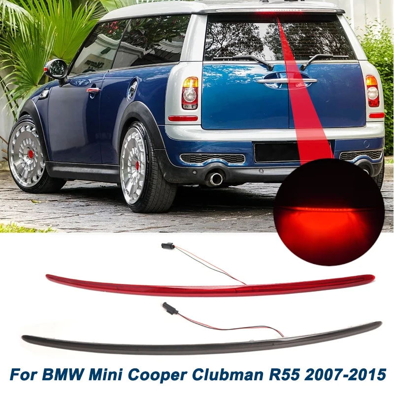 

Автомобильный светодиодный 3-й высоко установленный третий стоп-сигнал для BMW Mini Cooper Clubman R55 2007-2015, задний дополнительный стоп-сигнал, красный/черный