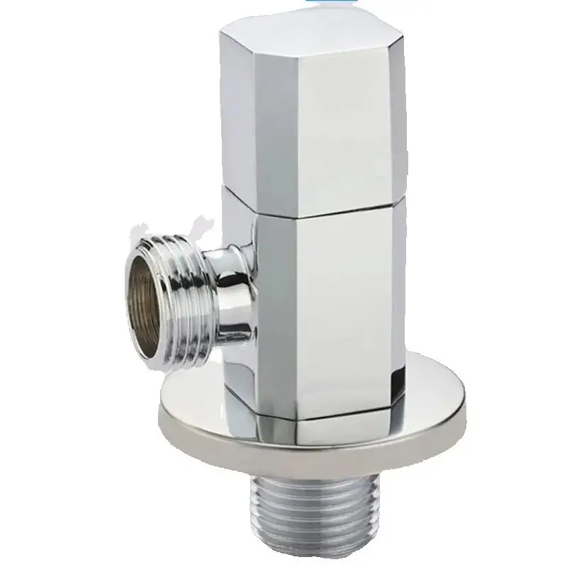 

Латунный угловой клапан, хромированный впускной клапан, одинарный выпускной клапан для ванной комнаты G1/2, запорный клапан для воды, туалет, кухня, обратный клапан для воды