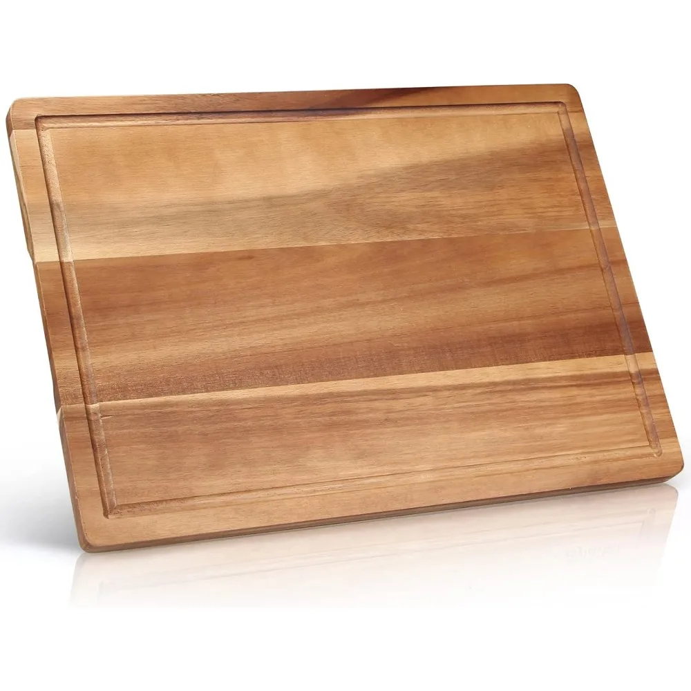 

Solid Acacia Wood Cutting Boards for Kitchen Decor Wooden Charcuterie Board Meat Cheese Boards Butcher Block Pizza Bread Serving