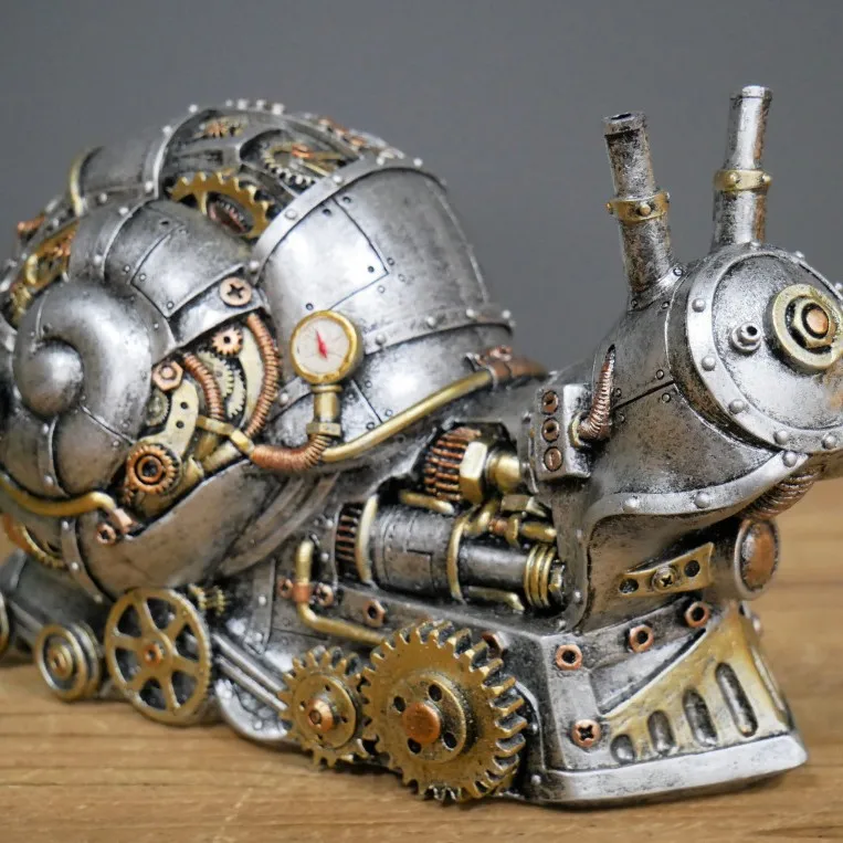 Steampunk Robot Dog Resin Sculpture Vintage Tech‑Aesthetic Tabletop Showcase Decor Piece Whimsical Home Patio Ornament Unique Mo