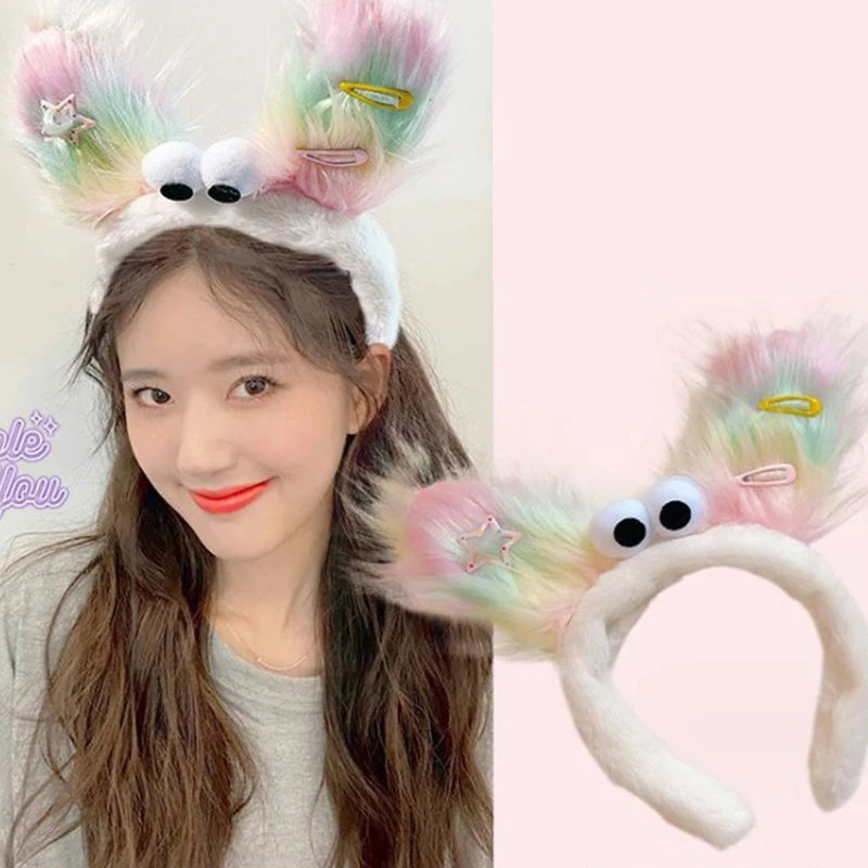 

Plush Ugly Doll Hairband Women Headband Cute Wash Face Hoop Winter Hair Accessories