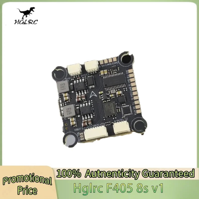 

HGLRC F405 Stack F405 8S V1 30,5*30,5 мм ICM42688P Контроллер полета 60A 6S V1 ESC Поддержка DShot600/300/150 для деталей дрона FPV