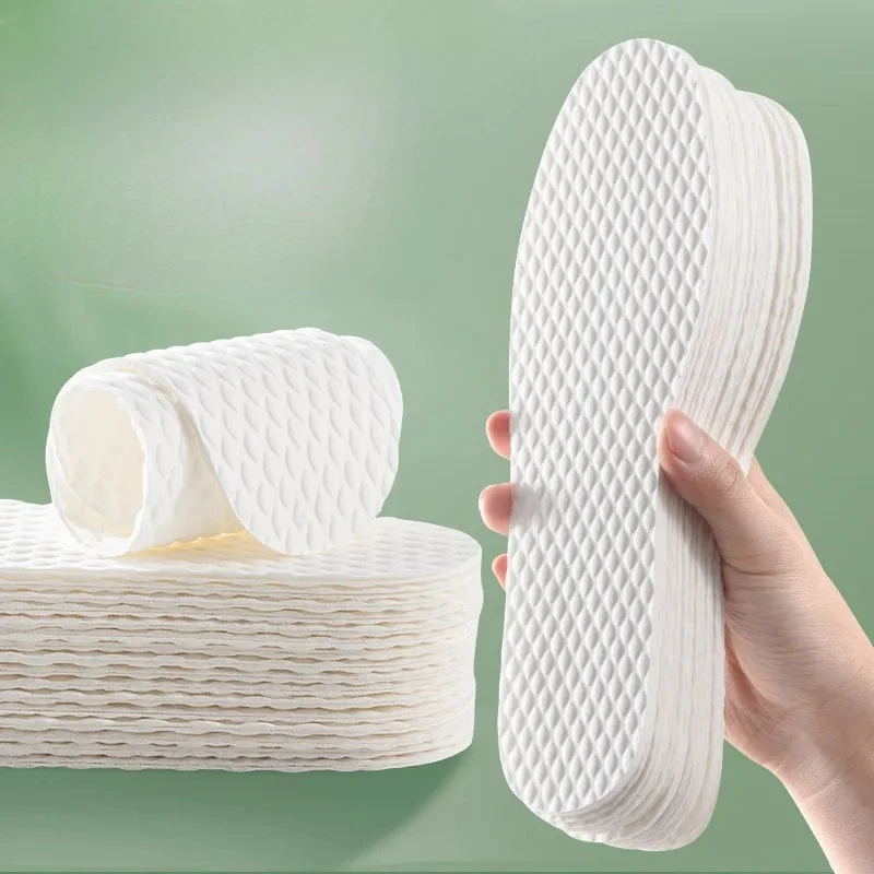 

5Pairs Natural Wood Pulp Shoe Insole Sweat-Absorbing Odor Proof Without Stickiness Breathable Inserts Foot Pads Non-Slip Insoles