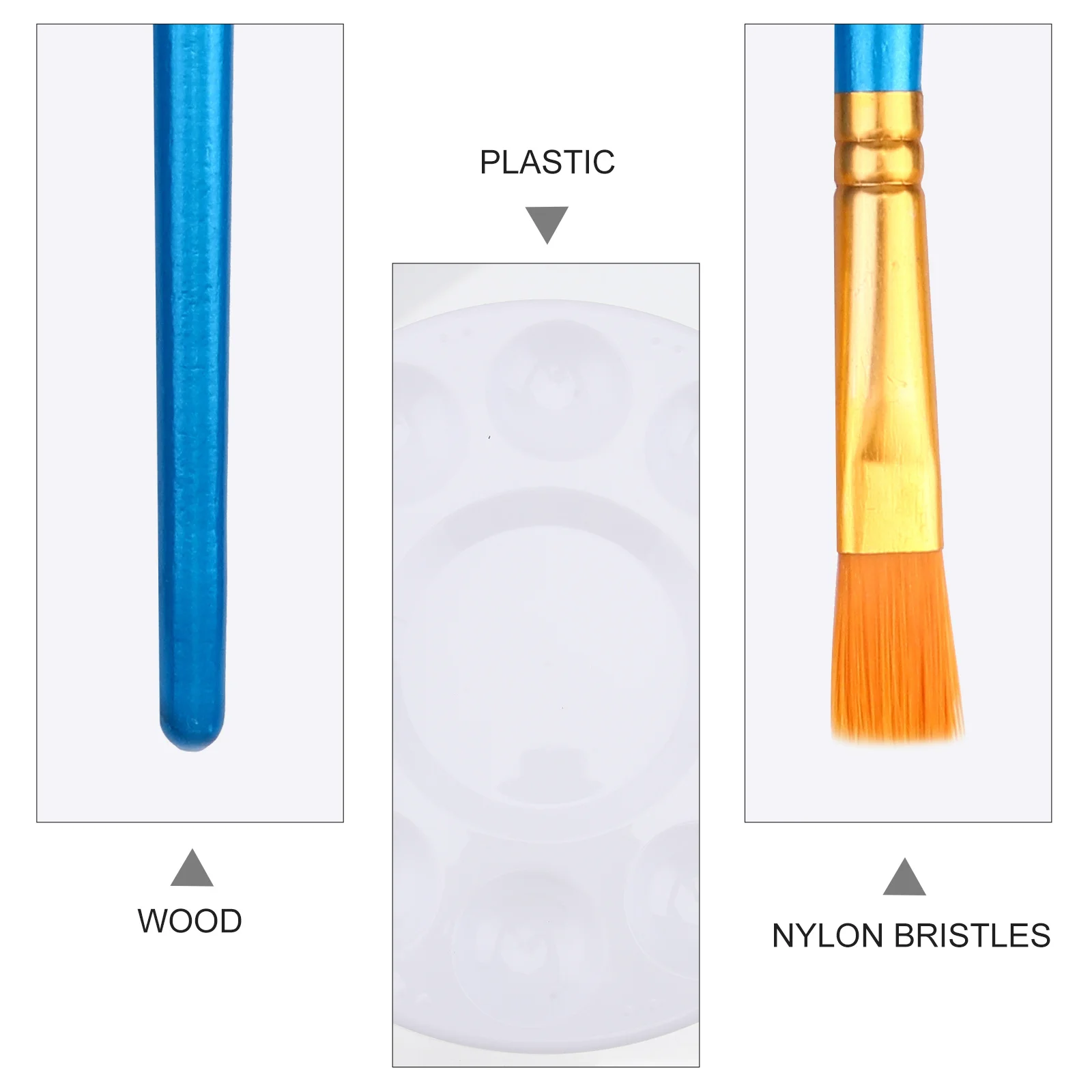 

1set Paint Brushes Set With Palette For Acrylic Oil Watercolor Painting Art Supplies Color Mixing Tool(Paintbrush Palette)