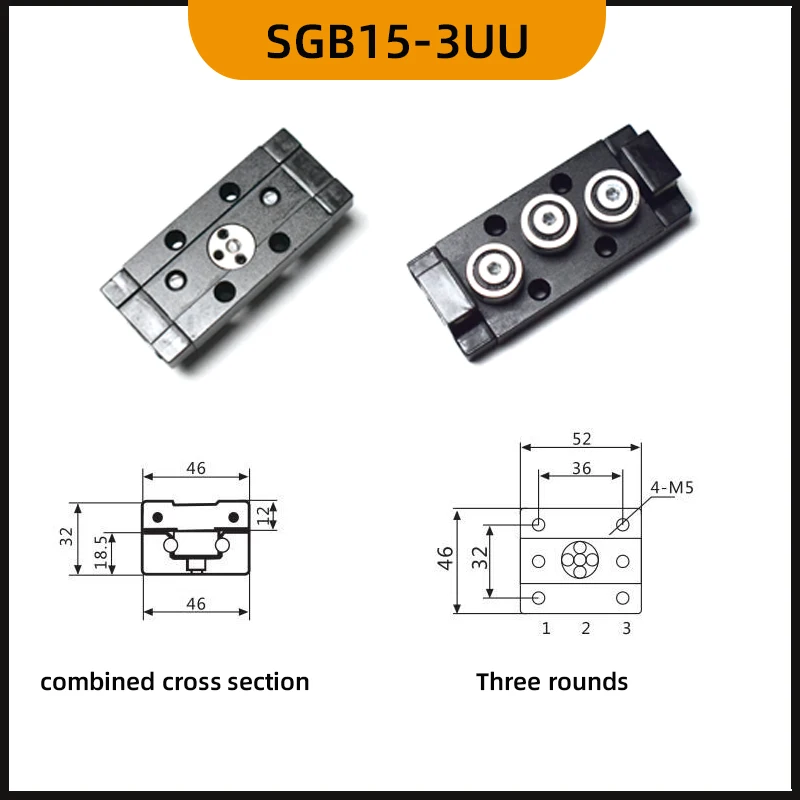 Linear Guide Rail SGR15 L=850 900mm Roller Slider Dual-axis Slide Rail Uitable for 3D Printers CNC