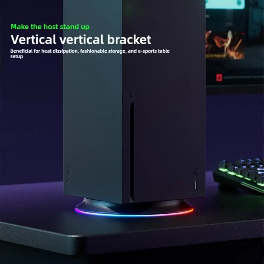 حامل تبديد الحرارة لجهاز Xbox Series X حامل عمودي مع أضواء LED RGB لوحدات التحكم Xbox-X ملحقات قاعدة غير قابلة للانزلاق