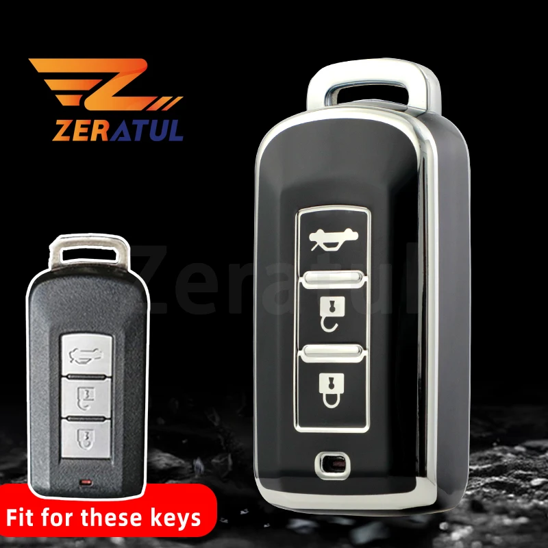 Soft TPU Car Remote Shell Fob For Mitsubishi Pajero LANCER Sport Eclipse Cross Outlander ASX Key Case Cover Accessories